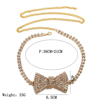 Bow Rhinestone Choker Necklace