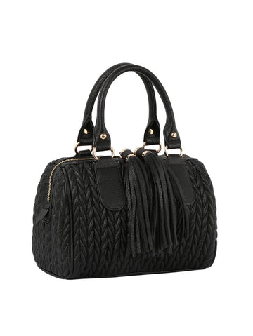 Braided satchel with tassel