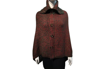 Ladies Button Down Cape with High Collar