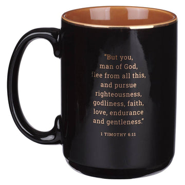 Man of God Black Ceramic Coffee Mug