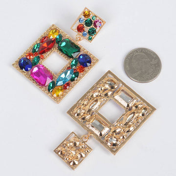 Double Square Bejeweled Earring: MT1