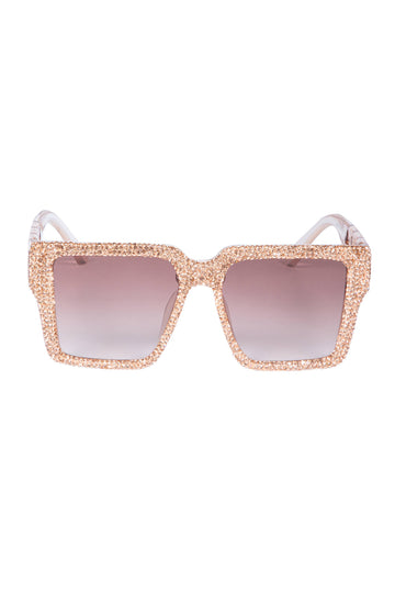 Handmade Rhinestone Square Sunglasses