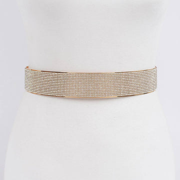 Rhinestone Metal Waist Belt