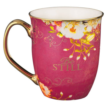 Be Still Pink Butterfly Ceramic Coffee Mug