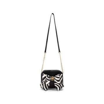 Zebra Bow Mini Vegan Leather Crossbody Bag