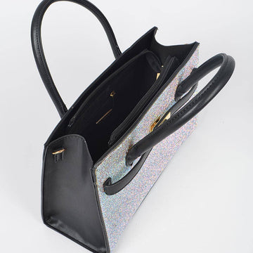 Rhinestone Top Handle Satchel Bag