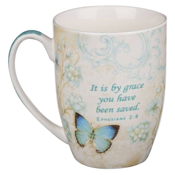 Botanic Butterfly Blessings Blue “Grace” Mug